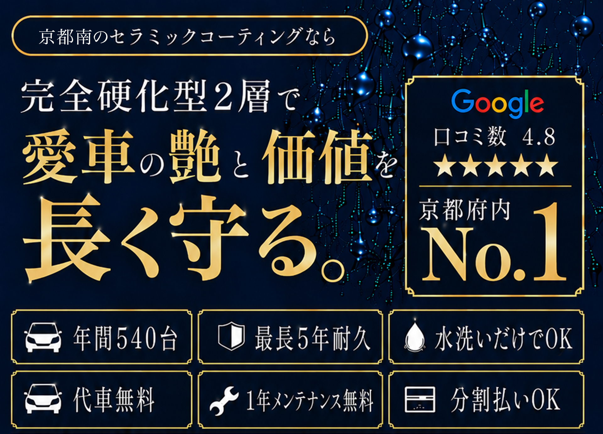 完全硬化型2層で愛車の艶と価値を長く守る